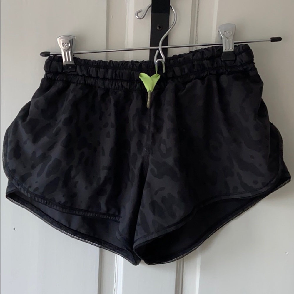 Leopard Lululemon shorts, size 2